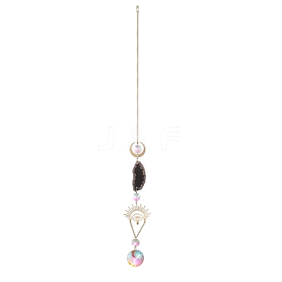 Brass & Crystal Suncatchers HJEW-G018-04A-G-1