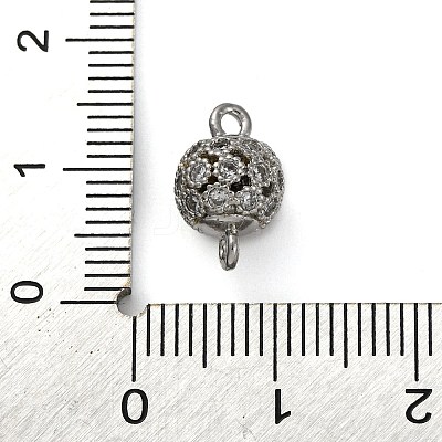 Brass Micro Pave Clear Cubic Zirconia Connector Charms KK-A230-06B-P-1
