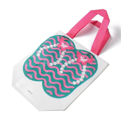 Summer Beach Theme Printed Flip Flops Non-Woven Reusable Folding Gift Bags with Handle ABAG-F009-E08-1
