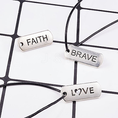 Tibetan Style Alloy Quote Pendants TIBEP-CJ0001-04AS-1