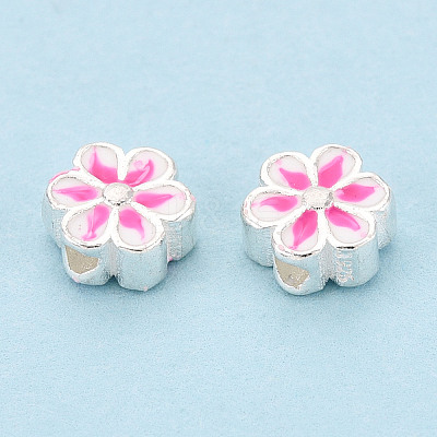 925 Sterling Silver Enamel Beads STER-T008-35A-1