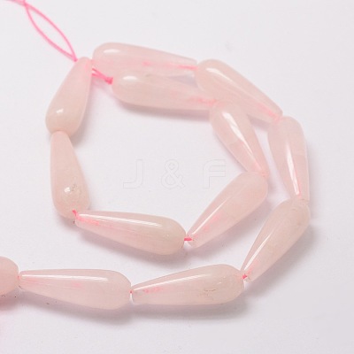Natural Rose Quartz Teardrop Beads Strands G-E329-34-1