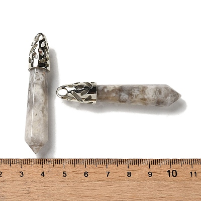 Natural Crazy Agate Pointed Big Pendants G-Z055-01P-24-1