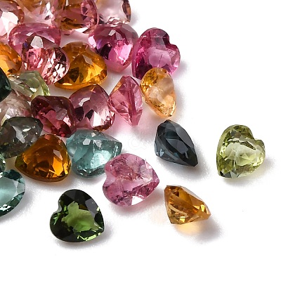 Faceted Natural Multicolor Tourmaline Cabochons G-I295-05C-12C-1