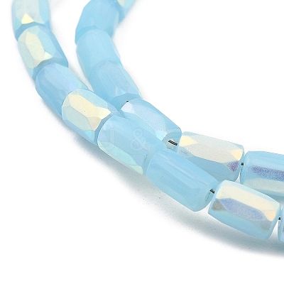 Frosted Opaque Glass Beads Strands GLAA-P058-07A-06-1