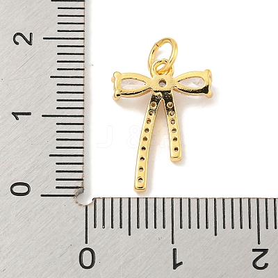 Rack Plating Brass Micro Pave Clear Cubic Zirconia Pendants KK-B093-01C-G-1