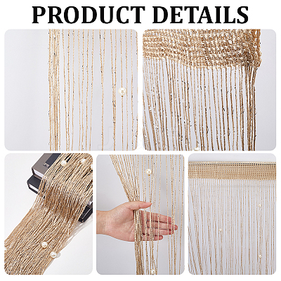 Polyester & Plastic Pearl Door String Curtain AJEW-WH20128-053B-1