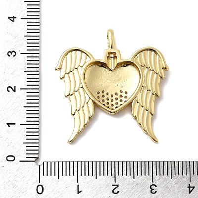 Brass Micro Pave Clear Cubic Zirconia Pendants KK-H519-09G-1