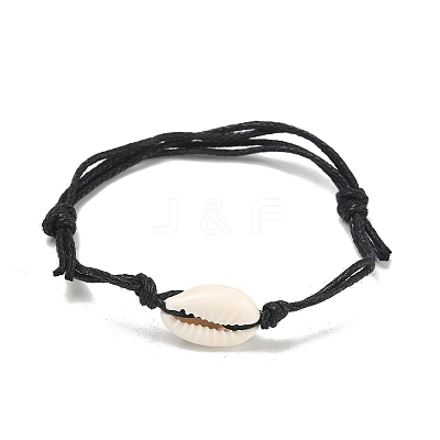 Natural Cowrie Shell Braided Bead Bracelet BJEW-PH01648-02-1