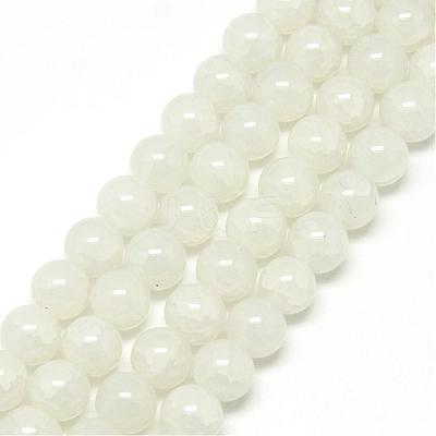 Baking Paint Crackle Glass Bead Strands DGLA-Q023-8mm-YS1-1