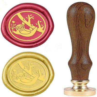 DIY Wood Wax Seal Stamp AJEW-WH0131-287-1