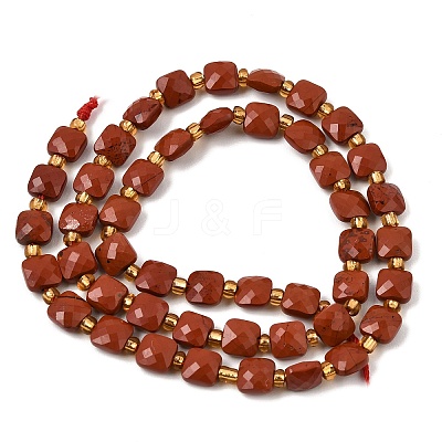 Natural Red Jasper Beads Strands GG-CBA96AE-A01-6x6mm-1