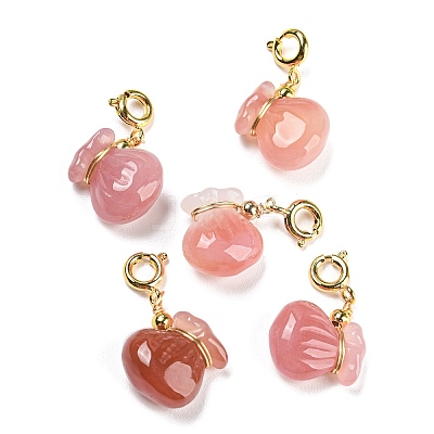 Natural Agate Pendant Decorations G-P509-08G-1