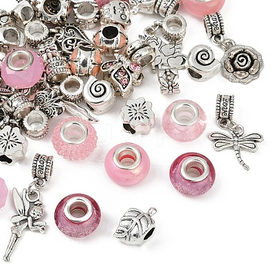 DIY European Style Bracelet Kits. including Alloy & Resin European Beads DIY-YW0012-11B-1