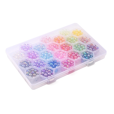 576Pcs 24 Colors Transparent Acrylic Beads MACR-YW0001-95-1