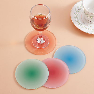 4Pcs 4 Colors Gradient Color Acrylic Cup Mats AJEW-GO0001-04-1