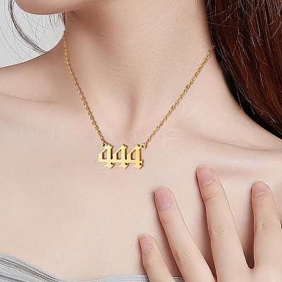 Number Pendant Necklace & Open Cuff Ring JX198A-1