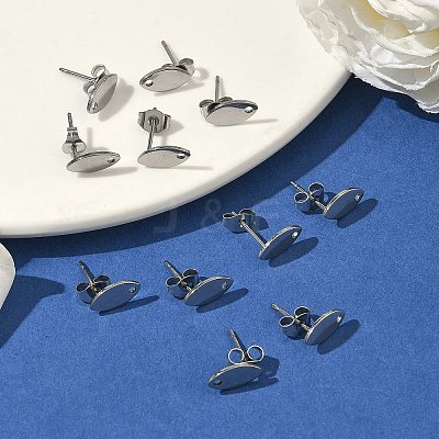 Non-Tarnish 304 Stainless Steel Stud Earring Findings X-STAS-R063-36-1