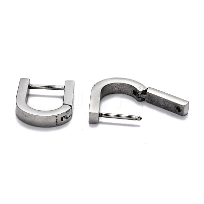 Tarnish Resistant 304 Stainless Steel Huggie Hoop Earrings STAS-J033-12B-P-1