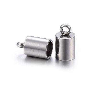 Tarnish Resistant 201 Stainless Steel Cord Ends STAS-O107-09P-C-1