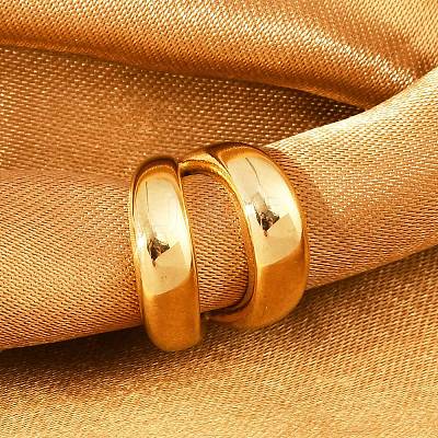 304 Stainless Steel Two-layer C-Shaped Cuff Earrings EJEW-M073-10G-1
