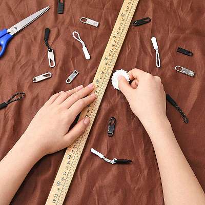 6Pcs Plastic Zipper Puller and 12Pcs Alloy Replacement pull-tab Accessories FIND-SZ0001-17-1
