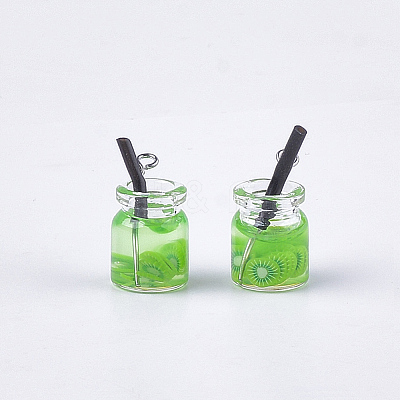 Glass Bottle Pendants X-GLAA-S181-04D-1
