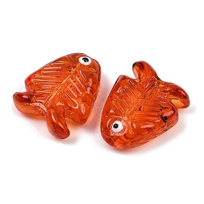 Transparent Glass Enamel Beads LAMP-U004-06Q-1