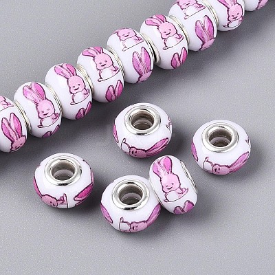 Opaque Resin European Beads RPDL-T004-01J-1