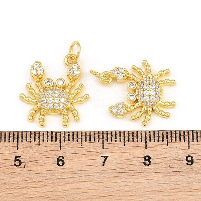 Brass Micro Pave Clear Cubic Zirconia Pendants CU-CBA5CB0-03G-1