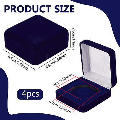 Velvet Badge Storage Gift Boxes CON-WH0092-78A-02-1
