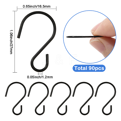 90Pcs Iron S-shape Hooks IFIN-SP0001-47-1