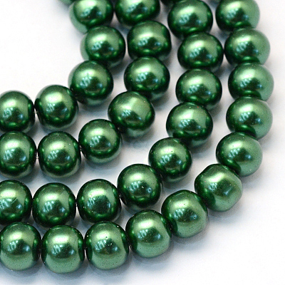 Baking Paint Pearlized Glass Pearl Round Bead Strands X-HY-Q003-10mm-71-1