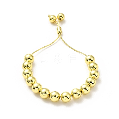 Rack Plating Brass Round Bead Slider Bracelets for Women X-BJEW-M232-01G-D-1
