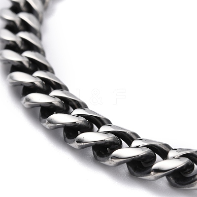 Men's Retro 304 Stainless Steel Curb Chain Bracelets BJEW-I293-12AS-1