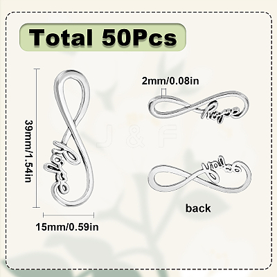 50Pcs Tibetan Style Alloy Infinity with Word Hope Connector Charms TIBE-SC0004-59-1