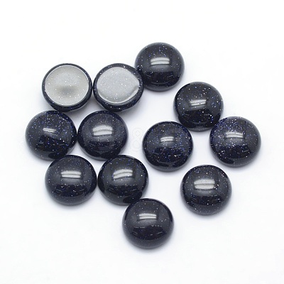 Synthetic Blue Goldstone Cabochons G-P393-R22-10MM-1