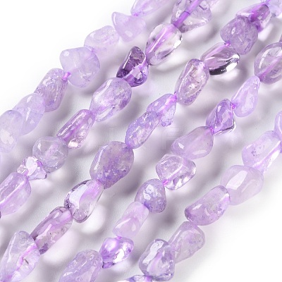 Natural Amethyst(Dyed & Heated) Beads Strands X-G-P497-01C-47-1