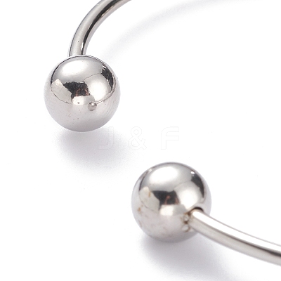 PVD Vacuum Plating 201 Stainless Steel Torque Bangles BJEW-O182-02P-1-1