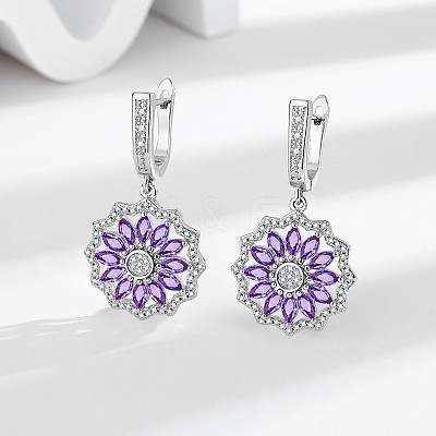 Flower Brass Micro Pave Cubic Zirconia Jewelry Set FS-WG0AAA8-01-1