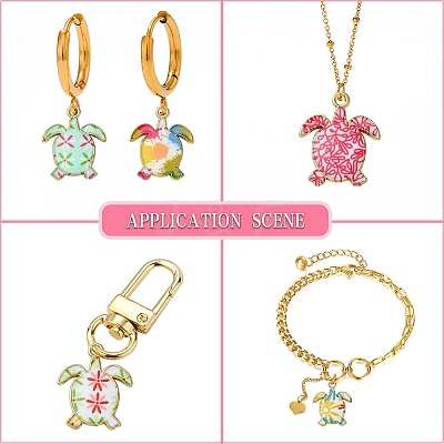 30Pcs 6 Styles Alloy Enamel Pendants ENAM-CJ0004-83-1