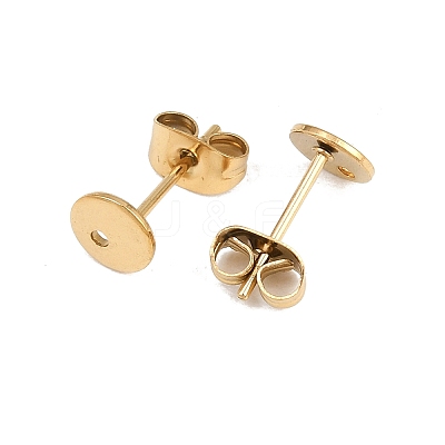 Ion Plating(IP) 304 Stainless Steel Stud Earring Findings STAS-P198-25-6mm-G-1