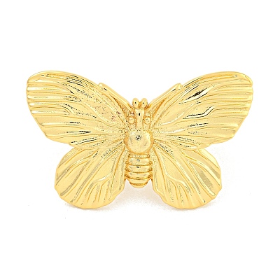 Rack Plating Butterfly Brass Finger Rings for Women RJEW-C103-05G-1