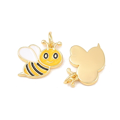 Brass Enamel Pendants KK-B167-08G-1