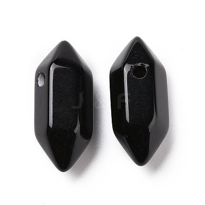 Natural Obsidian Double Terminal Pointed Pendants G-C007-02A-07-1