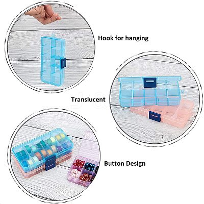 Rectangle Plastic Bead Storage Containers CON-PH0001-14-WH-1