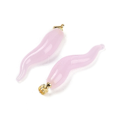 Handmade Lampwork with Brass Pendants KK-Q095-02A-08-1