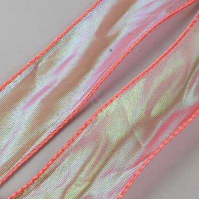 Rainbow Iridescent Laser Polyester Ribbon OCOR-WH0086-78H-1