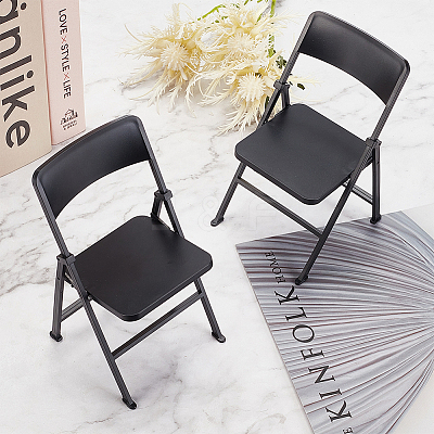 Cute Mini Plastic Foldable Chair DJEW-WH0015-79B-1