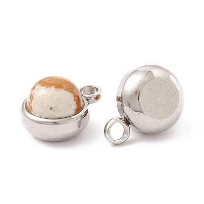Natural Picture Jasper Charms G-K325-01P-06-1